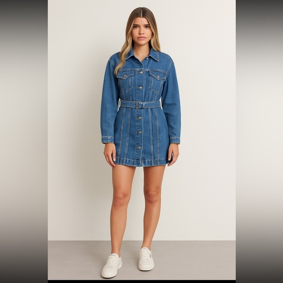 Etica Dresses & Skirts - ÉTICA Mini Dress womens size small denim Joelle jacket dress